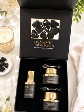 Dynamic Gemstone Black Jade Black Caviar Volcanic Luxury Skincare